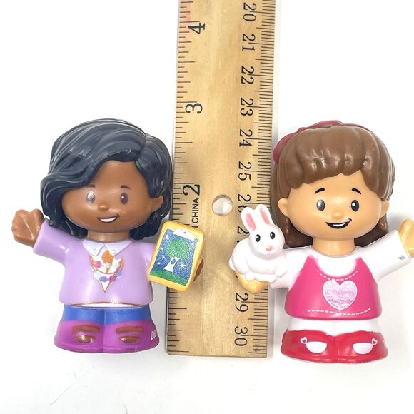 Fisher Price Little People Mia with Bunny & Girl with Book Lot, Pink & Purple - Picture 14 of 14